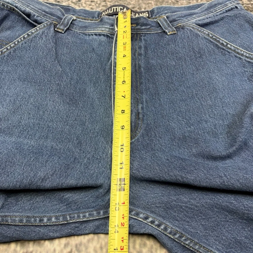 Nautica Cargo Jeans Mens 36x32 Blue Baggy Wide Leg Utility Skater VTG Y2K